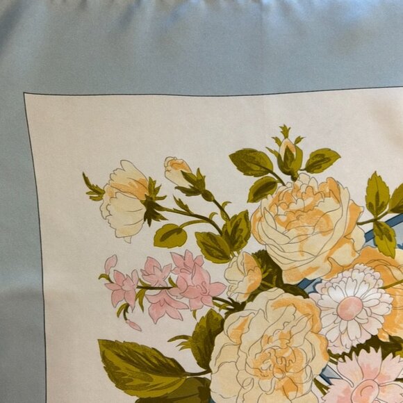 Vintage Hermes Romantique Silk Scarf by Maurice Tranchant Blue and Pink - Picture 11 of 15